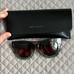 Jimmy Fairly Black and Green Sunglasses